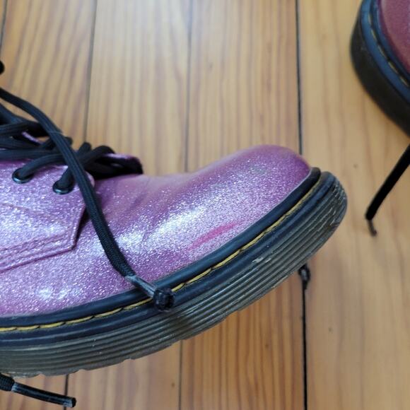 DR MARTENS JUNIOR 1460 GLITTER LACE UP BOOTS - Picture 6 of 10